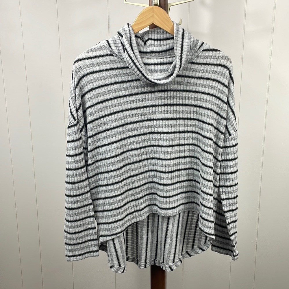 Anthropologie Saturday Sunday Striped Cowl Neck Sweater